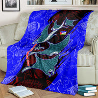 South Caribbean Coast Nicaragua Blanket with Manta Ray Coral Reef and Dive into the Spirit Design - Wonder Print Shop