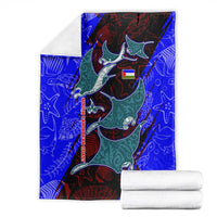 South Caribbean Coast Nicaragua Blanket with Manta Ray Coral Reef and Dive into the Spirit Design - Wonder Print Shop