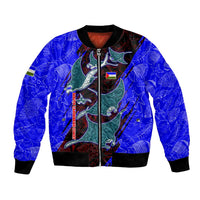South Caribbean Coast Nicaragua Bomber Jacket with Manta Ray Coral Reef and Dive into the Spirit Design - Wonder Print Shop
