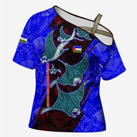 South Caribbean Coast Nicaragua Cross Shoulder Shirt with Manta Ray Coral Reef and Dive into the Spirit Design - Wonder Print Shop