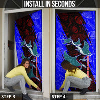 South Caribbean Coast Nicaragua Door Cover with Manta Ray Coral Reef and Dive into the Spirit Design - Wonder Print Shop