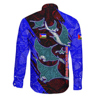 South Caribbean Coast Nicaragua Family Matching Off The Shoulder Long Sleeve Dress and Hawaiian Shirt with Manta Ray Coral Reef and Dive into the Spirit Design - Wonder Print Shop