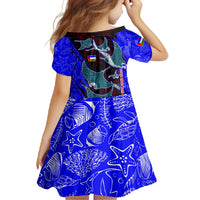 South Caribbean Coast Nicaragua Family Matching Off Shoulder Maxi Dress and Hawaiian Shirt with Manta Ray Coral Reef and Dive into the Spirit Design - Wonder Print Shop