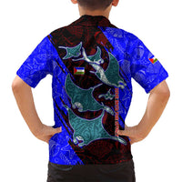 South Caribbean Coast Nicaragua Family Matching Tank Maxi Dress and Hawaiian Shirt with Manta Ray Coral Reef and Dive into the Spirit Design - Wonder Print Shop