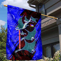 South Caribbean Coast Nicaragua Garden Flag with Manta Ray Coral Reef and Dive into the Spirit Design - Wonder Print Shop