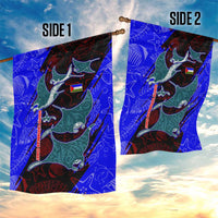 South Caribbean Coast Nicaragua Garden Flag with Manta Ray Coral Reef and Dive into the Spirit Design - Wonder Print Shop