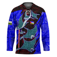 South Caribbean Coast Nicaragua Hockey Jersey with Manta Ray Coral Reef and Dive into the Spirit Design - Wonder Print Shop