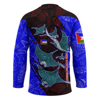 South Caribbean Coast Nicaragua Hockey Jersey with Manta Ray Coral Reef and Dive into the Spirit Design - Wonder Print Shop