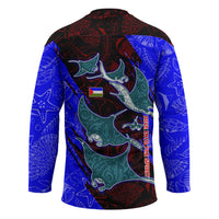 South Caribbean Coast Nicaragua Hockey Jersey with Manta Ray Coral Reef and Dive into the Spirit Design - Wonder Print Shop