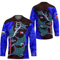 South Caribbean Coast Nicaragua Hockey Jersey with Manta Ray Coral Reef and Dive into the Spirit Design - Wonder Print Shop