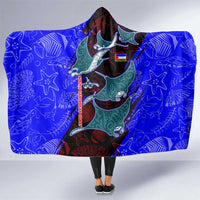 South Caribbean Coast Nicaragua Hooded Blanket with Manta Ray Coral Reef and Dive into the Spirit Design - Wonder Print Shop