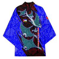 South Caribbean Coast Nicaragua Kimono with Manta Ray Coral Reef and Dive into the Spirit Design - Wonder Print Shop