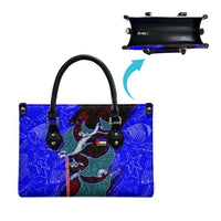 South Caribbean Coast Nicaragua Leather Bag with Manta Ray Coral Reef and Dive into the Spirit Design - Wonder Print Shop