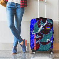 South Caribbean Coast Nicaragua Luggage Cover with Manta Ray Coral Reef and Dive into the Spirit Design - Wonder Print Shop