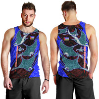 South Caribbean Coast Nicaragua Men Tank Top with Manta Ray Coral Reef and Dive into the Spirit Design - Wonder Print Shop