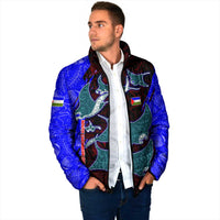 South Caribbean Coast Nicaragua Padded Jacket with Manta Ray Coral Reef and Dive into the Spirit Design - Wonder Print Shop