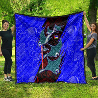 South Caribbean Coast Nicaragua Quilt with Manta Ray Coral Reef and Dive into the Spirit Design - Wonder Print Shop