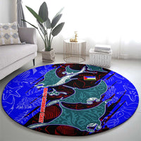 South Caribbean Coast Nicaragua Round Carpet with Manta Ray Coral Reef and Dive into the Spirit Design - Wonder Print Shop