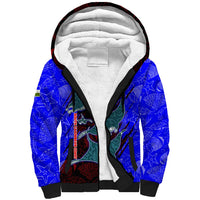 South Caribbean Coast Nicaragua Sherpa Hoodie with Manta Ray Coral Reef and Dive into the Spirit Design - Wonder Print Shop