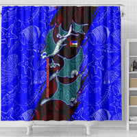 South Caribbean Coast Nicaragua Shower Curtain with Manta Ray Coral Reef and Dive into the Spirit Design - Wonder Print Shop