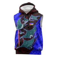 South Caribbean Coast Nicaragua Sleeveless Hoodie with Manta Ray Coral Reef and Dive into the Spirit Design - Wonder Print Shop