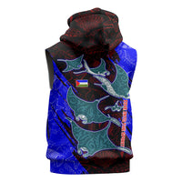 South Caribbean Coast Nicaragua Sleeveless Zip Hoodie with Manta Ray Coral Reef and Dive into the Spirit Design - Wonder Print Shop