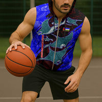 South Caribbean Coast Nicaragua Sleeveless Zip Hoodie with Manta Ray Coral Reef and Dive into the Spirit Design - Wonder Print Shop