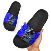 South Caribbean Coast Nicaragua Slide Sandals with Manta Ray Coral Reef and Dive into the Spirit Design - Wonder Print Shop