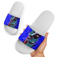 South Caribbean Coast Nicaragua Slide Sandals with Manta Ray Coral Reef and Dive into the Spirit Design - Wonder Print Shop