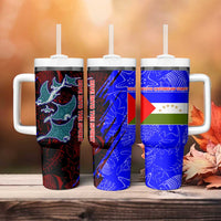 South Caribbean Coast Nicaragua Tumbler With Handle with Manta Ray Coral Reef and Dive into the Spirit Design - Wonder Print Shop