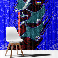 South Caribbean Coast Nicaragua Window Curtain with Manta Ray Coral Reef and Dive into the Spirit Design - Wonder Print Shop
