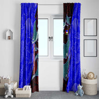 South Caribbean Coast Nicaragua Window Curtain with Manta Ray Coral Reef and Dive into the Spirit Design - Wonder Print Shop