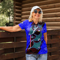 South Caribbean Coast Nicaragua Women Polo Shirt with Manta Ray Coral Reef and Dive into the Spirit Design - Wonder Print Shop