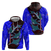 South Caribbean Coast Nicaragua Zip Hoodie with Manta Ray Coral Reef and Dive into the Spirit Design - Wonder Print Shop