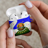 Nicaragua South Caribbean Coast AirPods Case with Regional Seal and Ocean Shell Pattern Alma Caribeña Design - Wonder Print Shop