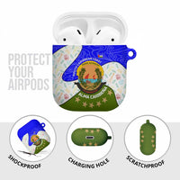 Nicaragua South Caribbean Coast AirPods Case with Regional Seal and Ocean Shell Pattern Alma Caribeña Design - Wonder Print Shop