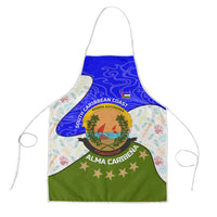 Nicaragua South Caribbean Coast Apron with Regional Seal and Ocean Shell Pattern Alma Caribeña Design - Wonder Print Shop