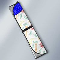 Nicaragua South Caribbean Coast Auto Sun Shade with Regional Seal and Ocean Shell Pattern Alma Caribeña Design - Wonder Print Shop