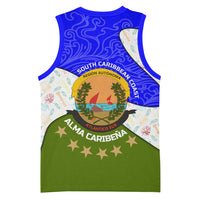 Nicaragua South Caribbean Coast Basketball Jersey with Regional Seal and Ocean Shell Pattern Alma Caribeña Design - Wonder Print Shop