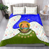 Nicaragua South Caribbean Coast Bedding Set with Regional Seal and Ocean Shell Pattern Alma Caribeña Design - Wonder Print Shop