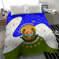 Nicaragua South Caribbean Coast Bedding Set with Regional Seal and Ocean Shell Pattern Alma Caribeña Design - Wonder Print Shop