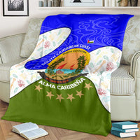 Nicaragua South Caribbean Coast Blanket with Regional Seal and Ocean Shell Pattern Alma Caribeña Design - Wonder Print Shop