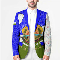 Nicaragua South Caribbean Coast Blazer with Regional Seal and Ocean Shell Pattern Alma Caribeña Design - Wonder Print Shop