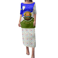 Nicaragua South Caribbean Coast Family Matching Puletasi and Hawaiian Shirt with Regional Seal and Ocean Shell Pattern Alma Caribeña Design - Wonder Print Shop