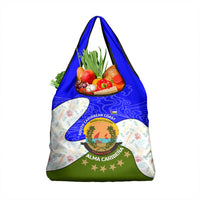 Nicaragua South Caribbean Coast Grocery Bag with Regional Seal and Ocean Shell Pattern Alma Caribeña Design - Wonder Print Shop