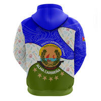 Nicaragua South Caribbean Coast Hoodie with Regional Seal and Ocean Shell Pattern Alma Caribeña Design - Wonder Print Shop
