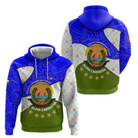 Nicaragua South Caribbean Coast Hoodie with Regional Seal and Ocean Shell Pattern Alma Caribeña Design - Wonder Print Shop