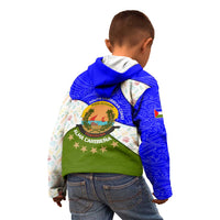 Nicaragua South Caribbean Coast Kid Hoodie with Regional Seal and Ocean Shell Pattern Alma Caribeña Design - Wonder Print Shop
