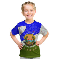 Nicaragua South Caribbean Coast Kid T Shirt with Regional Seal and Ocean Shell Pattern Alma Caribeña Design - Wonder Print Shop