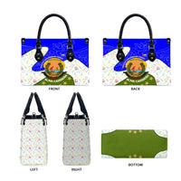 Nicaragua South Caribbean Coast Leather Bag with Regional Seal and Ocean Shell Pattern Alma Caribeña Design - Wonder Print Shop